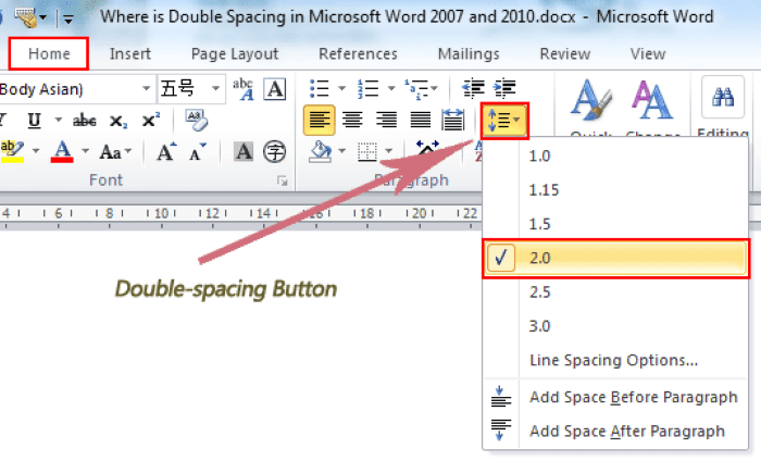 Understanding Double Spacing